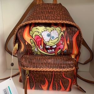 Moschino calf skin spongebob backpack